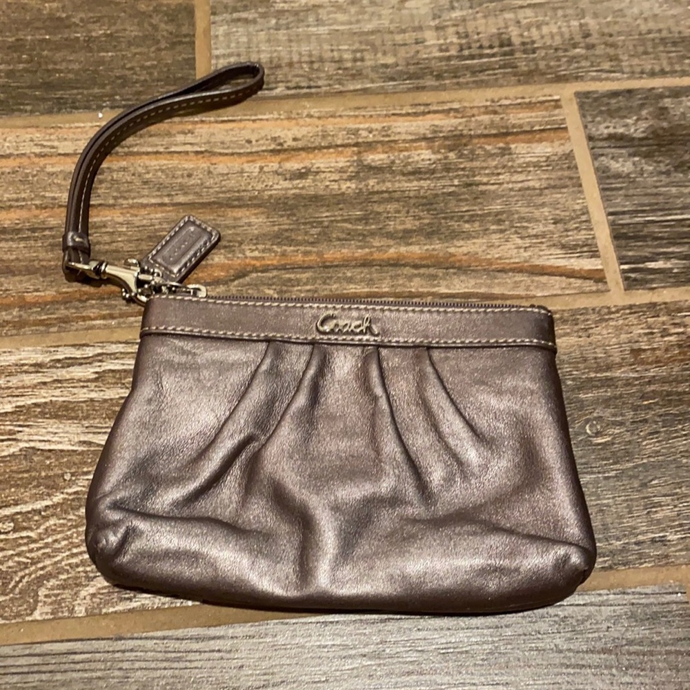 Silver Coach wristlet